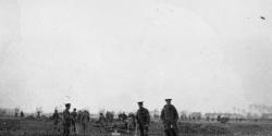 Soldiers on in the battlefield prior to the World War I Christmas Truce