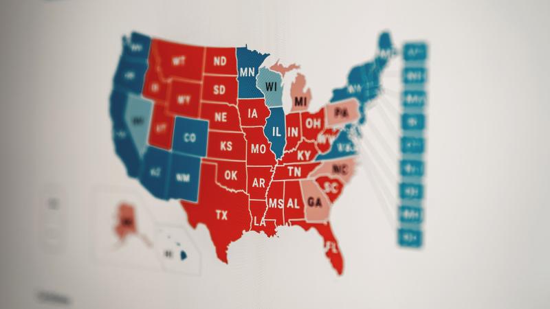 a politically divided map