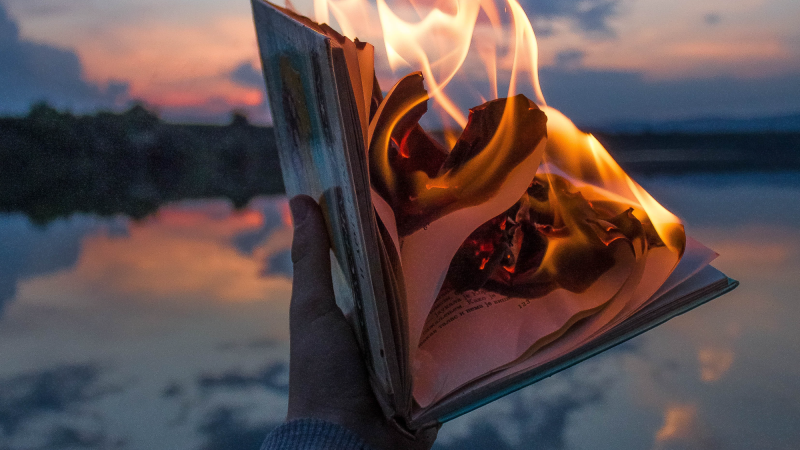 burning book