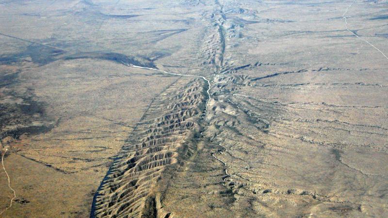 The San Andreas Fault, on the Carrizo Plain.